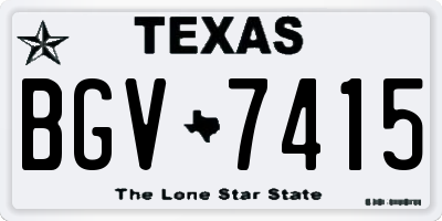 TX license plate BGV7415