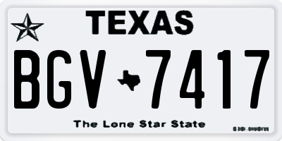 TX license plate BGV7417