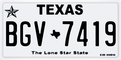 TX license plate BGV7419