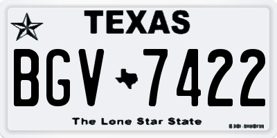 TX license plate BGV7422