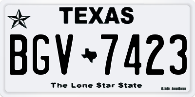 TX license plate BGV7423