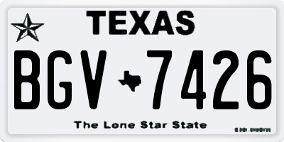 TX license plate BGV7426
