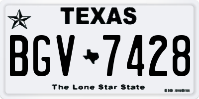 TX license plate BGV7428