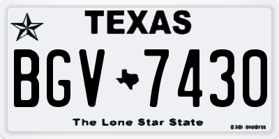 TX license plate BGV7430