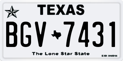 TX license plate BGV7431