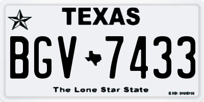 TX license plate BGV7433