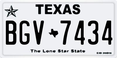 TX license plate BGV7434