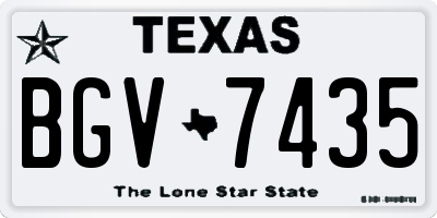 TX license plate BGV7435
