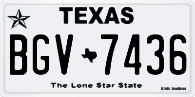TX license plate BGV7436