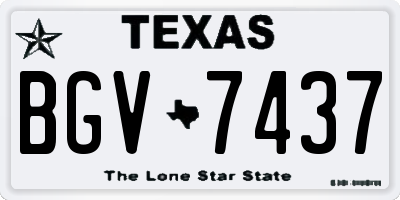 TX license plate BGV7437