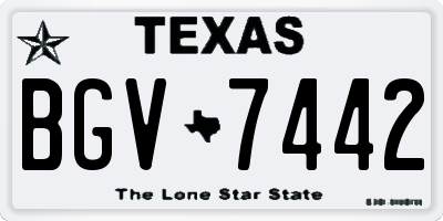 TX license plate BGV7442