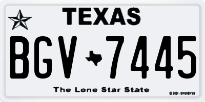 TX license plate BGV7445