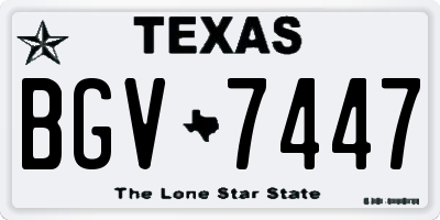 TX license plate BGV7447