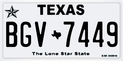TX license plate BGV7449