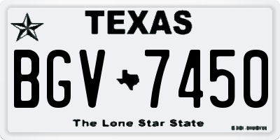 TX license plate BGV7450
