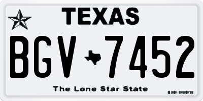 TX license plate BGV7452