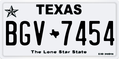 TX license plate BGV7454