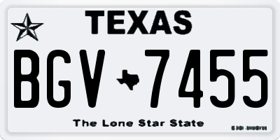 TX license plate BGV7455