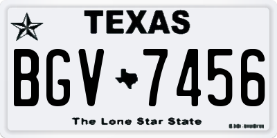 TX license plate BGV7456