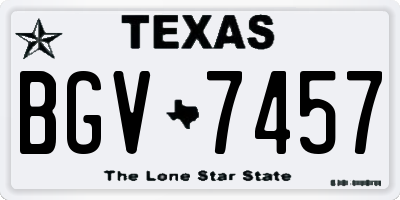 TX license plate BGV7457