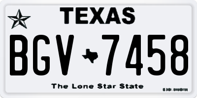 TX license plate BGV7458