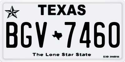 TX license plate BGV7460