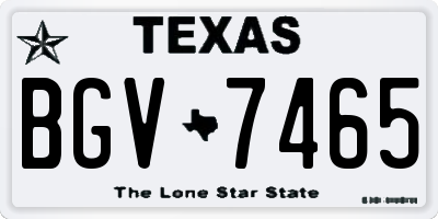 TX license plate BGV7465