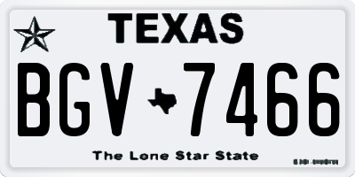 TX license plate BGV7466