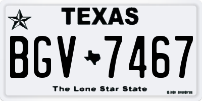 TX license plate BGV7467