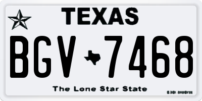 TX license plate BGV7468