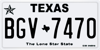 TX license plate BGV7470