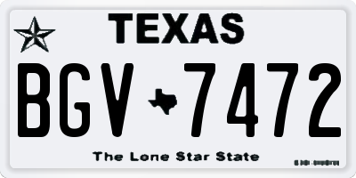 TX license plate BGV7472