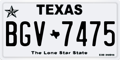 TX license plate BGV7475