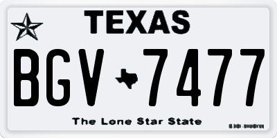 TX license plate BGV7477