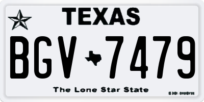 TX license plate BGV7479
