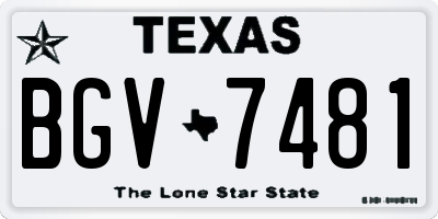 TX license plate BGV7481