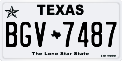 TX license plate BGV7487