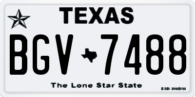 TX license plate BGV7488