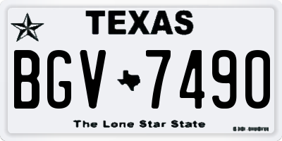 TX license plate BGV7490