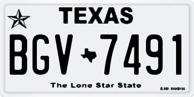 TX license plate BGV7491