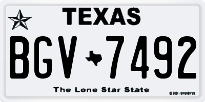 TX license plate BGV7492