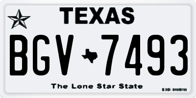 TX license plate BGV7493