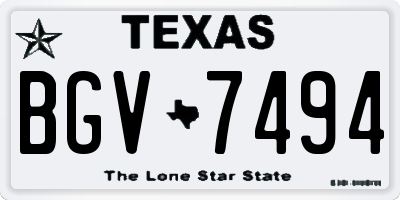 TX license plate BGV7494