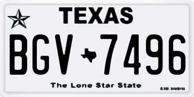 TX license plate BGV7496