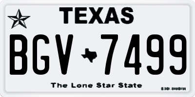 TX license plate BGV7499