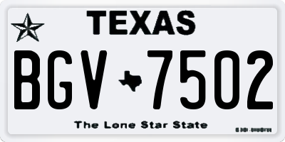 TX license plate BGV7502
