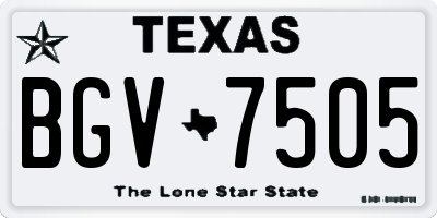 TX license plate BGV7505