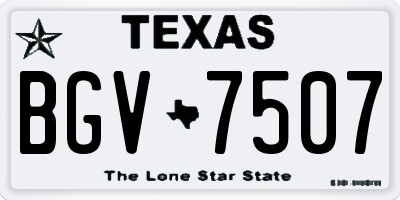 TX license plate BGV7507