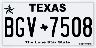 TX license plate BGV7508
