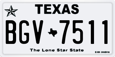 TX license plate BGV7511